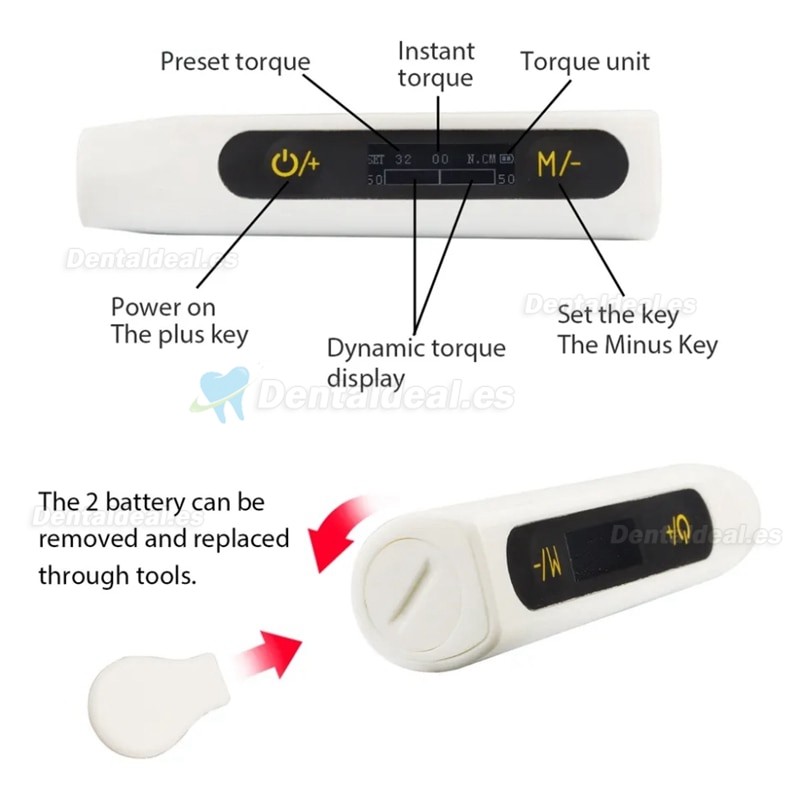 Llave dinamométrica de implante universal dental eléctrica con kit de prótesis de implante de destornillador de 16 Uds.